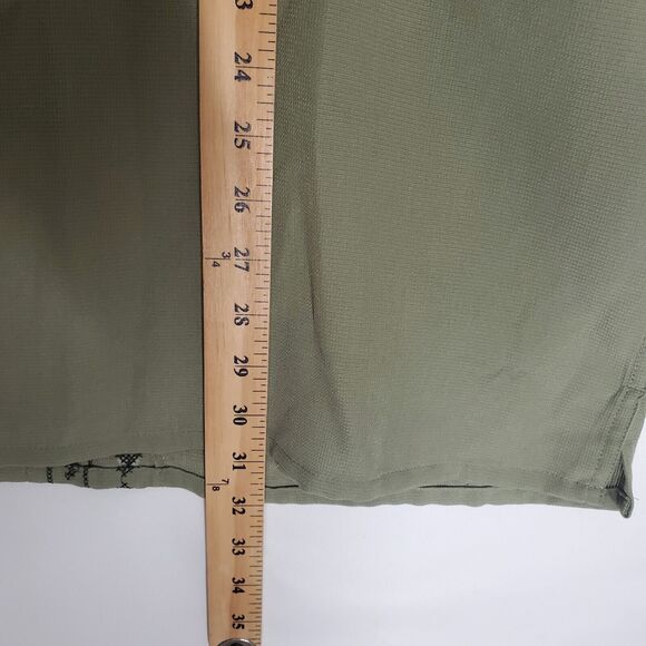 Cabana Shirt Mens XL Sueded Relax Casual‎ Button Down Olive Green Embordered - Picture 6 of 7